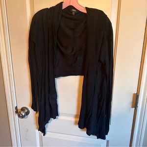 Mossimo size XXL cropped hi low black cardigan